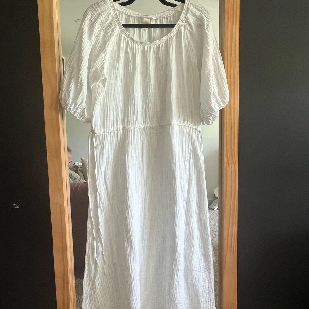 H&M White Puff Sleeve Sundress